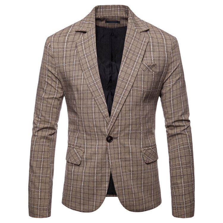 Veste de costume pour homme, Blazer pour mariage, vêtements d'extérieur, à la , Slim, pour bureau, de , haut de gamme, taille 3xl, collection tenue décontractée: Khaki / XXXL