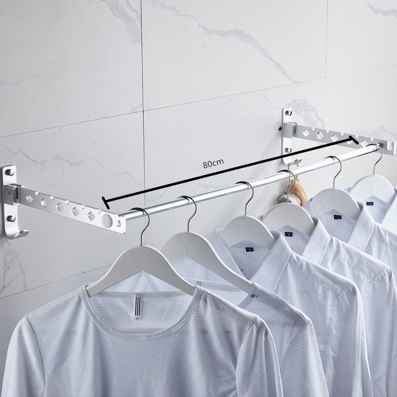 Bathroom Folding Home Laundry Adjustable Drying Rack Retractable Balcony Tool Punch Free Multifunction Clothes Hanger Indoor: B-1 80cm