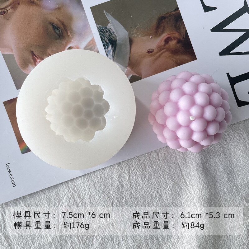 Olika bubblor ljus silikonform för handgjord skrivbordsdekoration gips epoxiharts aromaterapi ljus silikonform: Armégrön