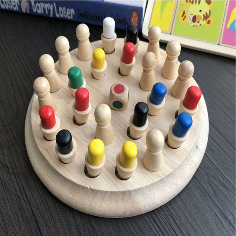 I bambini del partito di gioco di Legno di Memoria Partita Bastone di Gioco di Scacchi Divertimento a Bordo di Blocco Gioco Educativo di Colore Capacità Cognitive Giocattolo per I Bambini