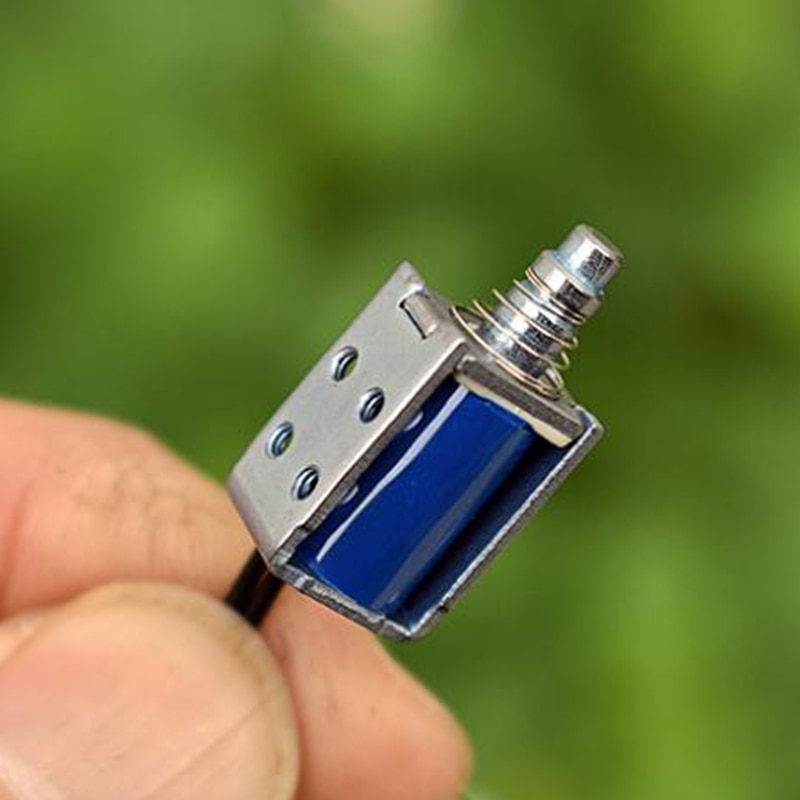 DC5V 6V Micro electroimán solenoide empuje a través del tipo Micro imán eléctrico para cerradura de puerta con contraseña