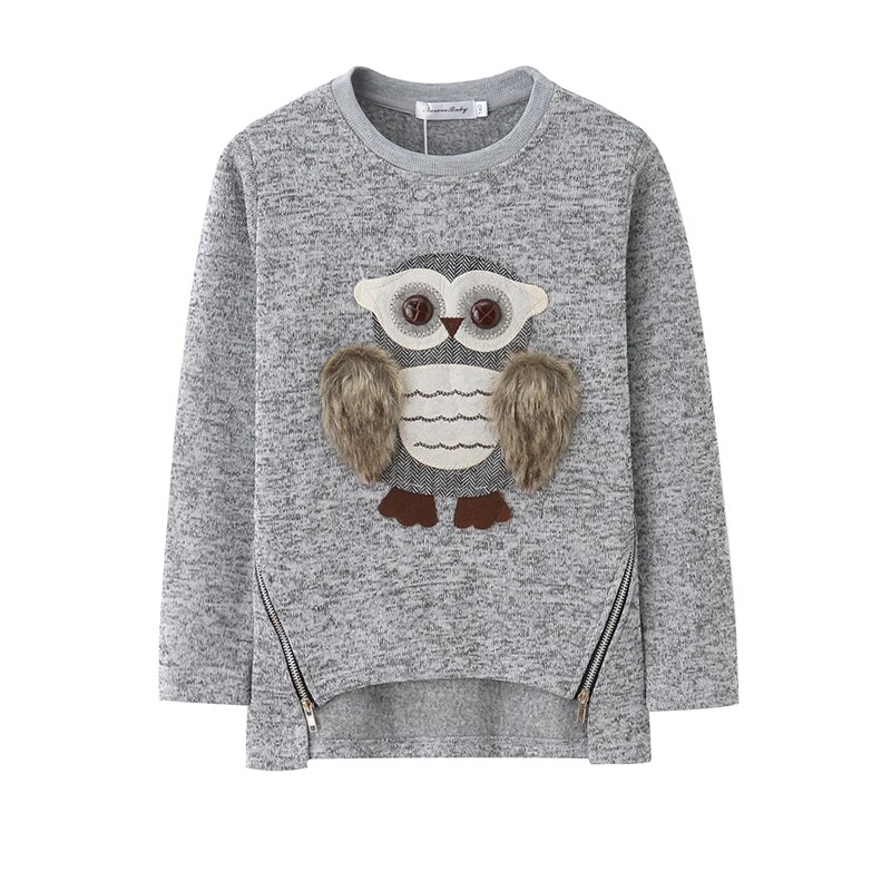 Maglione per Le Ragazze Scherza Il Bambino Girsl Maglie E Maglioni Pullover per L'inverno Autunno 2018 Vestiti Carino Gufo in Caldo Pile Foderato con La Chiusura Lampo