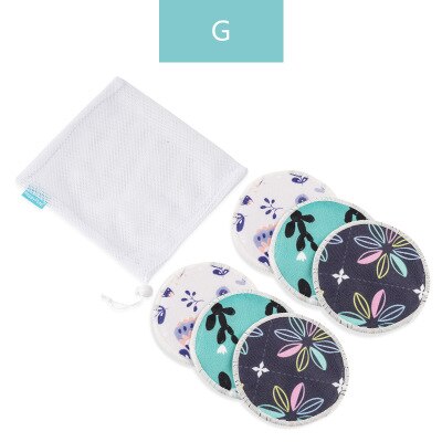 6pcs/pack Bamboo Fiber Breast Pad Nursing Pads for Mum Waterproof Washable Feeding Pad Bamboo Reusable Breast Pads Laundry Bags: SMT088 G