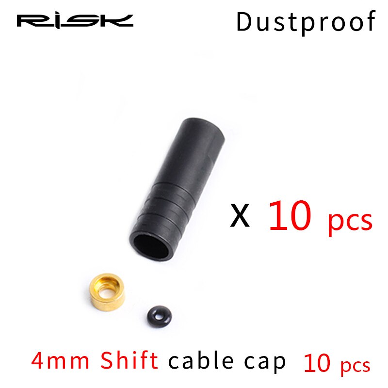 RISK 4/5mm Bicycle Brake Cable End Cap With Seal Ring Parts Dustproof Outer Cable Tube End Tip Cap For MTB Road Bike Shift Brake: Dustproof-Shift-10pc