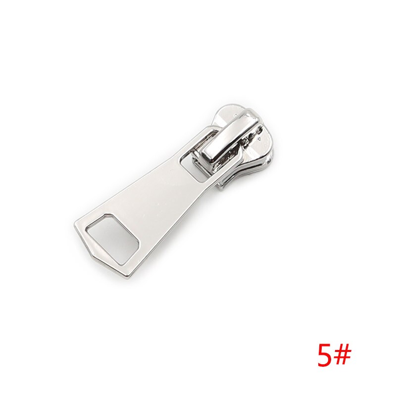Meetee 10 sztuk 3 #5 #8 #10 #15 # suwaki z zamkiem błyskawicznym dla żywicy zamki ubrania kurtka zamki głowy zestaw naprawczy DIY suwak do szycia ściągacz: ZT022-Silver-No5