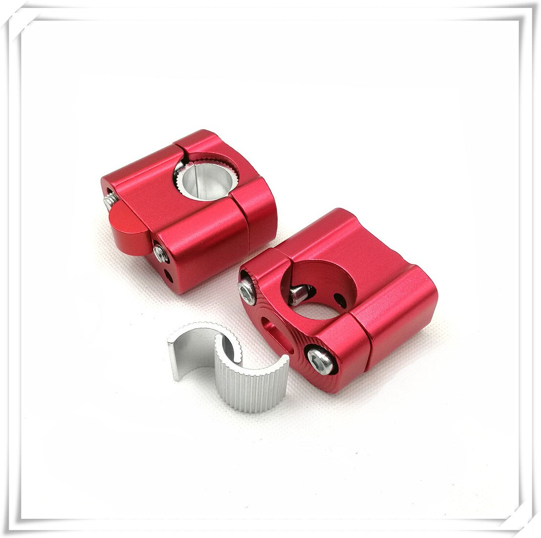 CNC 22mm 28mm Off Road Motorcycle Bar Clamps Handlebar Risers Adapter for 7/8" 1-1/8 Pit Dirt Motorbike: Red