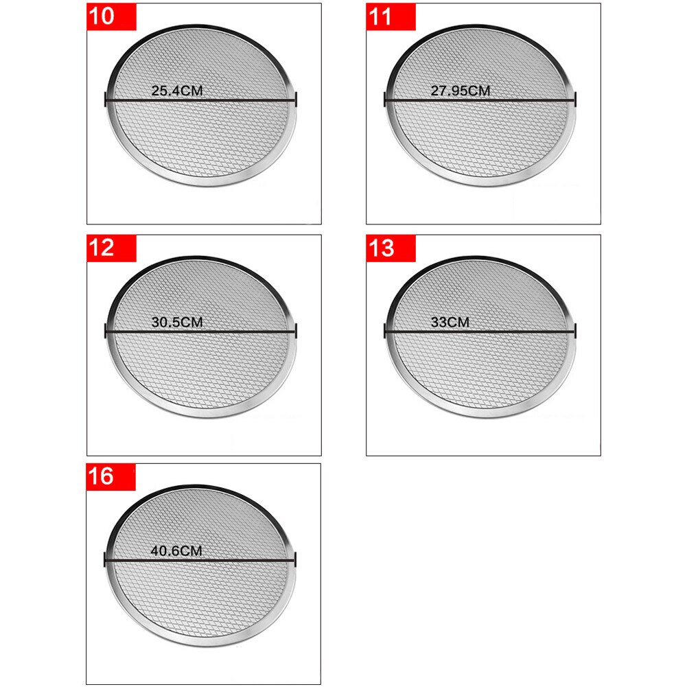 6/7/8/9/10/11/12/13/16 tommer pizza pande aluminium tykkere non-stick netto runde pizza mesh pande bageplade køkken værktøj bageware