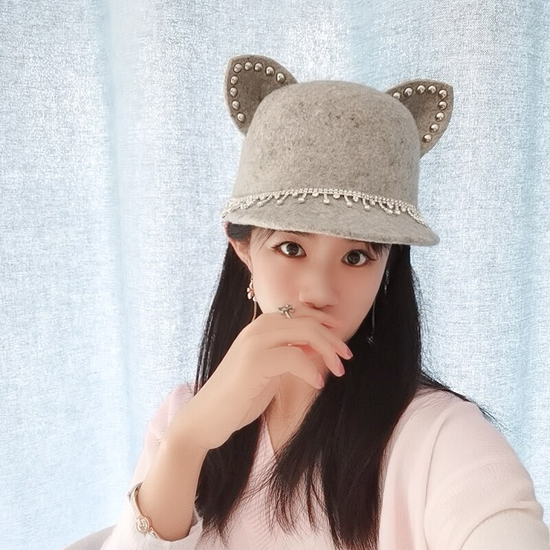 For somebody else's original cute cat ears female equestrian cap wool of baseball cap melting reduction age cap line