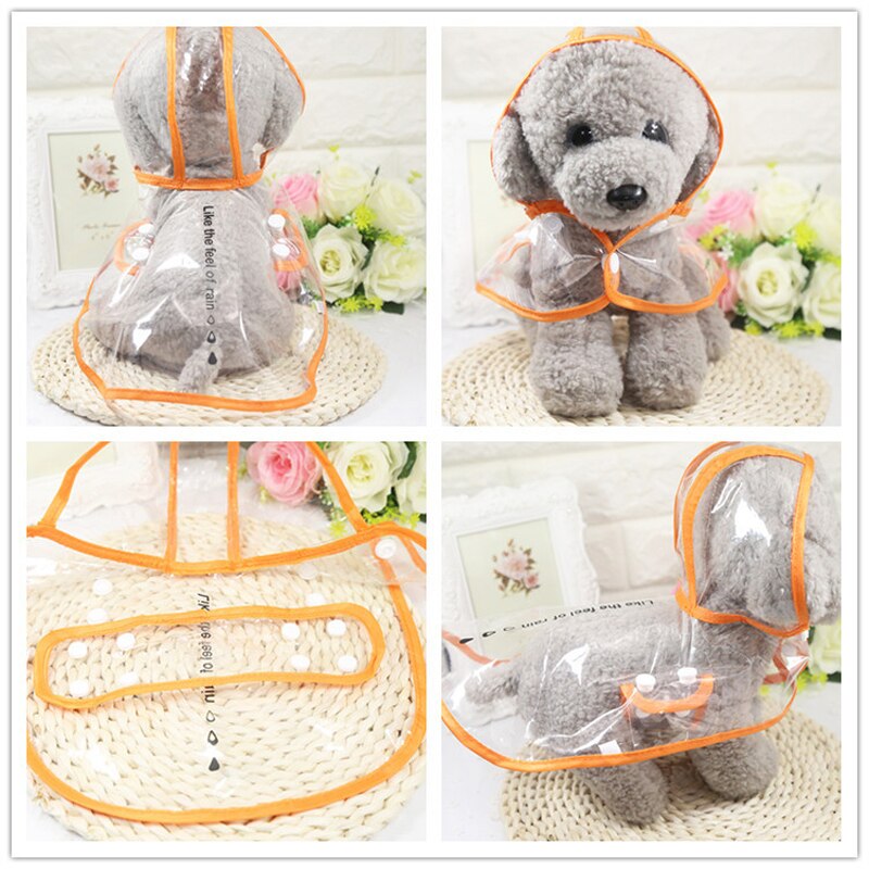 Dog Raincoat Cats Pet Clothes Transparent Rain Coat Hoody Waterproof Pets Outdoor Raincoats Small Dogs Clothing XS-2XL