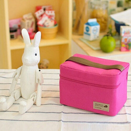 Portable Thermal Travel Picnic Lunch Box Storage Bag Waterproof Picnic Carry Tote Lunchbags Green Blue Gray Rose Red