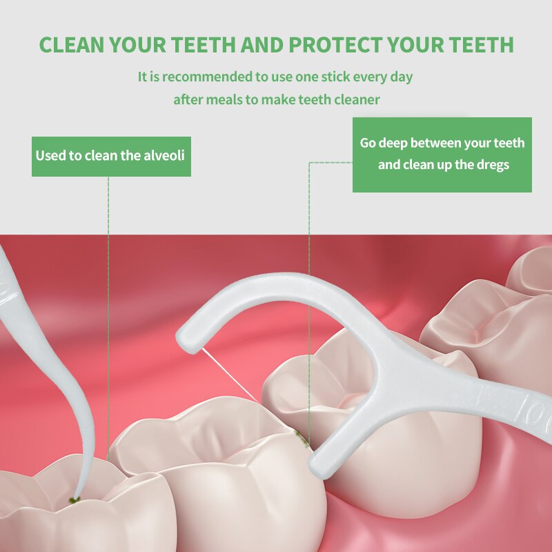 Toothguard 100pcs Ultra Thin Dental Floss Tooth Picks Clean Between Teeth Toothpicks With Thread Disposable Dental Flosser