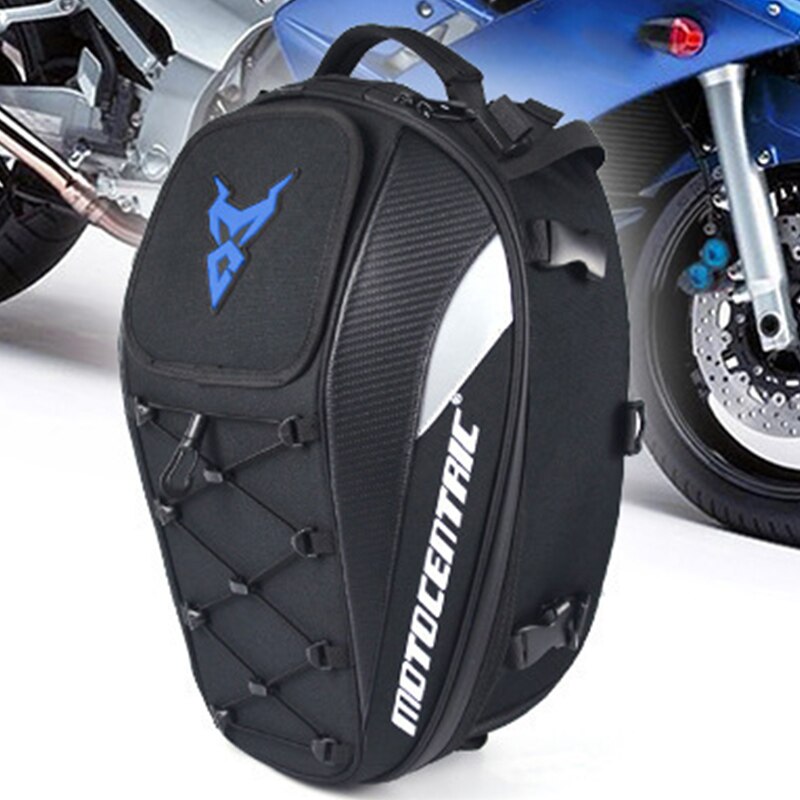 Waterproof Motorcycle Tail Bag Durable Rear Motorcycle Seat Bag High Capacity Backpack Tote WHShopping: Blue