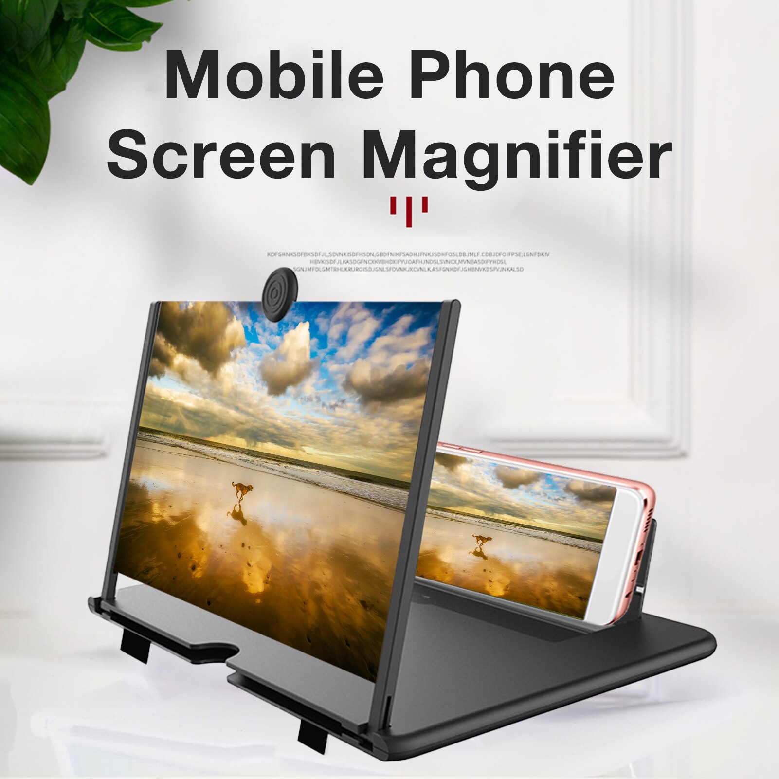 16 Inch 3D Mobile Phone Screen Magnifier HD Video Amplifier Stand Bracket with Movie Game Magnifying Folding Phone Desk Holder