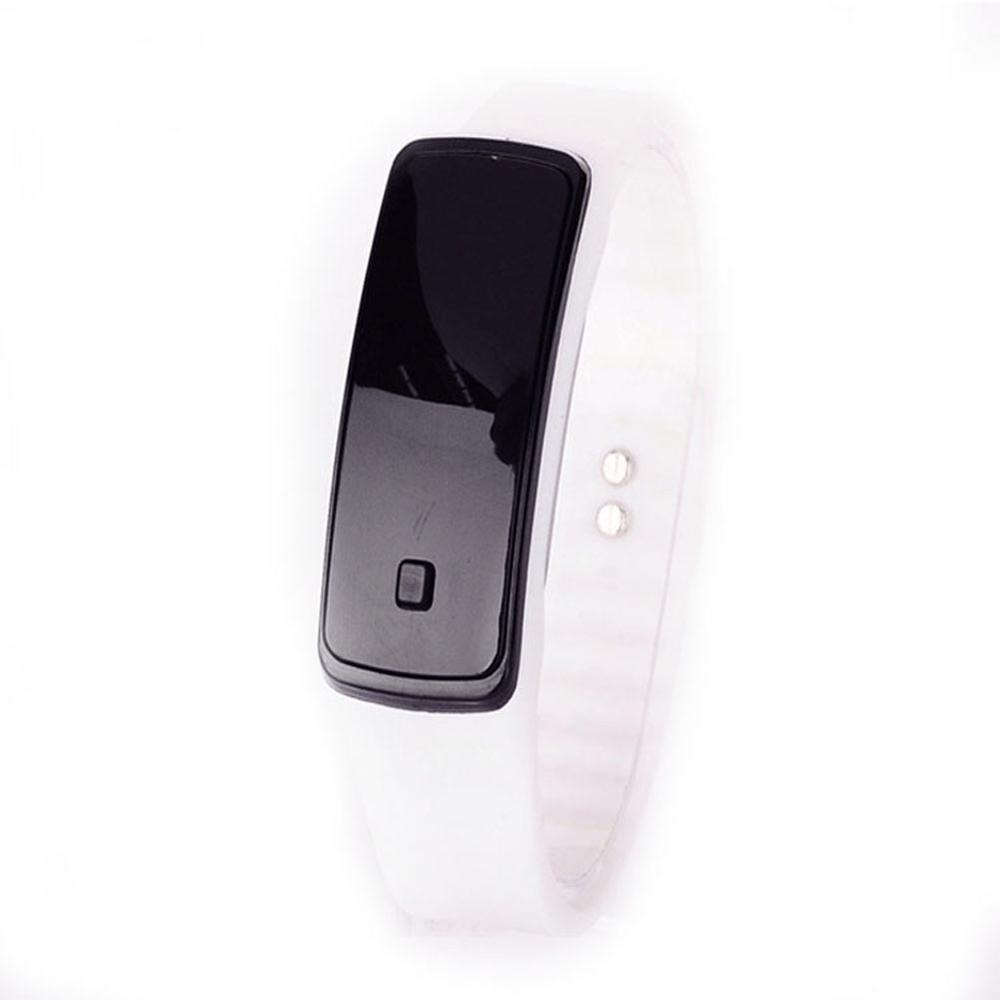 De deporte de de las mujeres relojes Color caramelo de goma de silicona de pantalla táctil Digital relojes resistente al agua reloj de pulsera BMF88: white