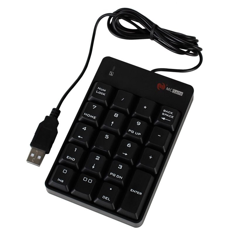 Wired Numeric Keypad 19-Key Mini-Laptop Notebook Business Home Banking Accounting Keyboard: Default Title