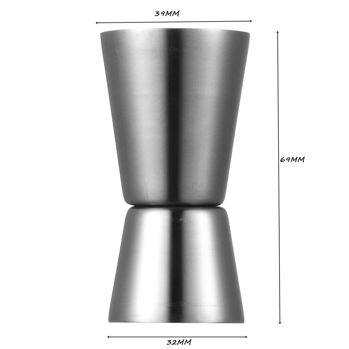 1Pcs 30ml Wine Cocktail Shaker Jigger Bar Party Single Double Shot Short Drink Measure Cup Stainless Steel 69MM Bar Tools