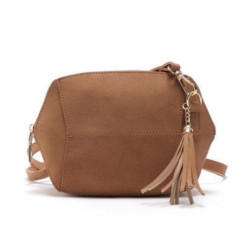 Dames schoudertas luxe mat pu leer snoepkleur stijlvolle schelp messenger crossbody kwast dames handtas: Bruin