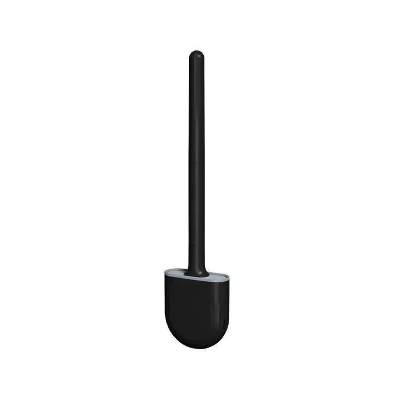 Toilet Brush With Holder Leakproof Soft Toilet Brush Bathroom Wall Mounted Brush: black