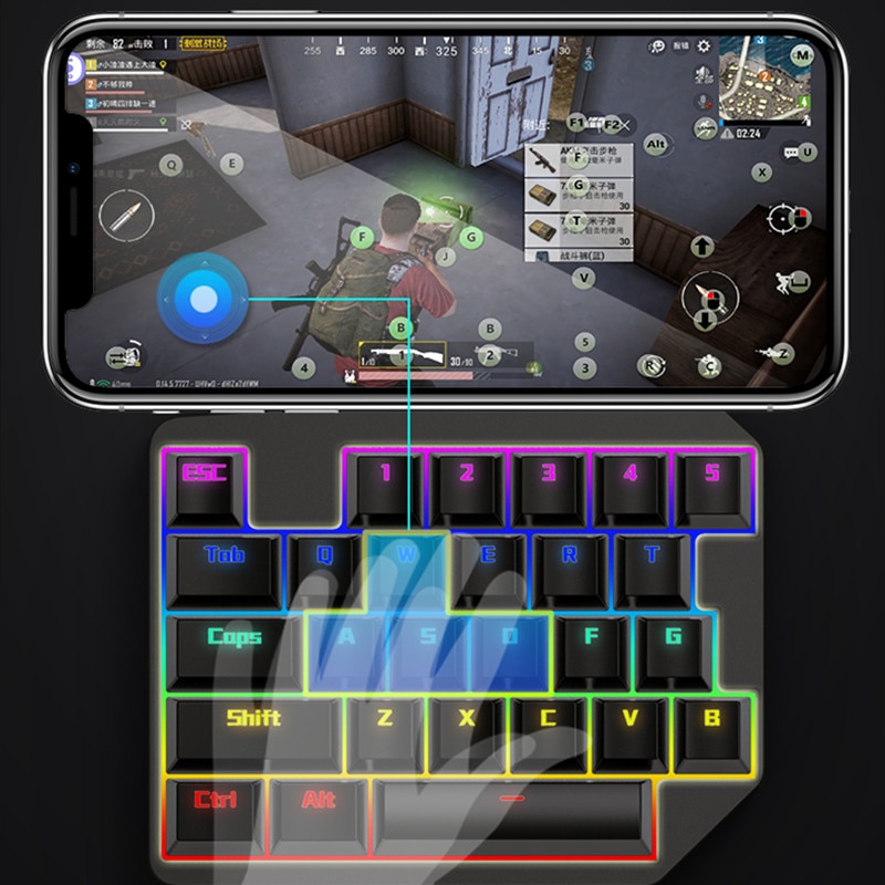 Mobil spil tastatur og mus adapter, usb mobil spil controller konverter kabelforbundne / trådløse forbindelser, adapter til android / ios