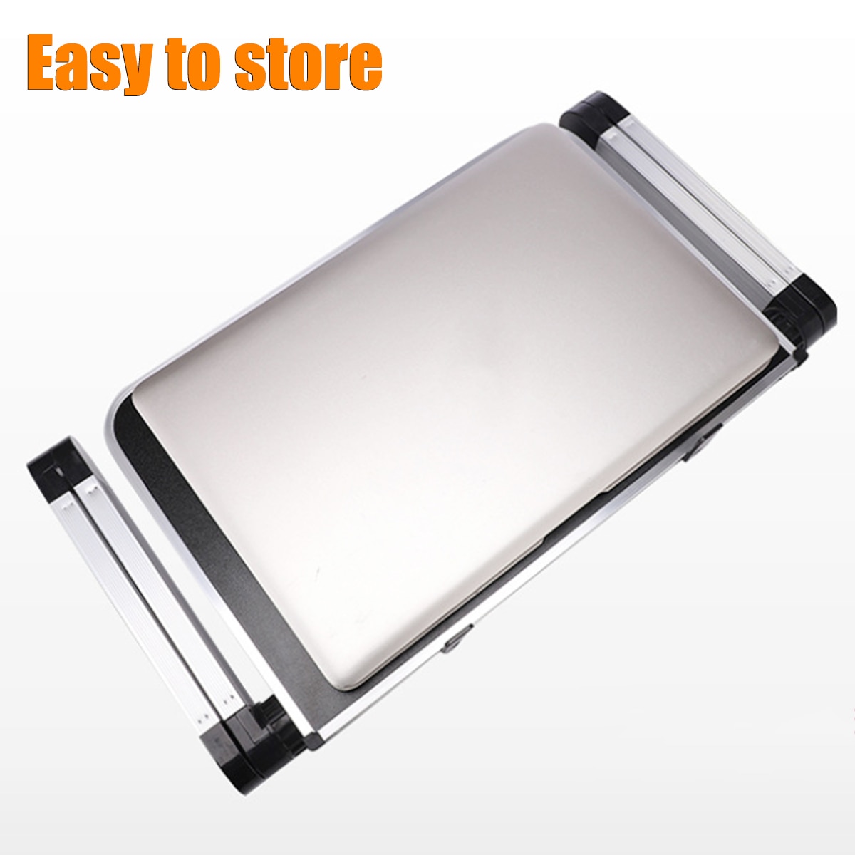 Adjustable Laptop Desk Aluminum Ergonomic Portable TV Bed Lap Desk Tray Table Stand Notebook Table Desk Stand Black White