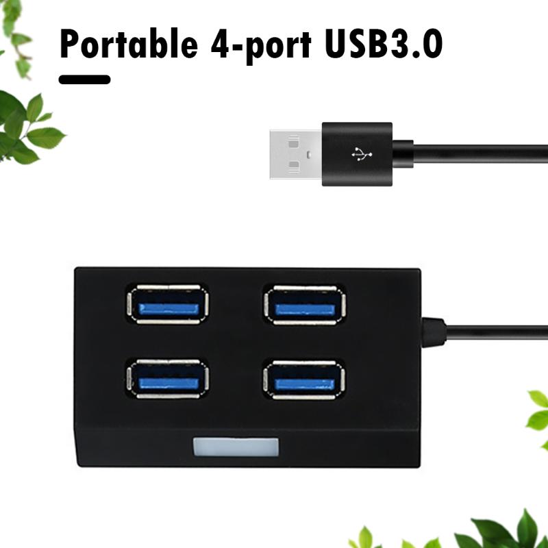 4 Slot Usb 2.0 Mini Hub Splitter 4 Poorten Desktop Externe Adapter Usb Hub Met Blauwe Indicator