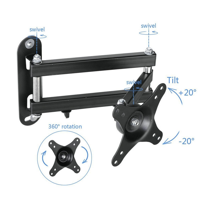 Articulating Arm TV LCD Monitor Wall Mount, Full Motion Tilt Swivel and Rotate for Most 15" 17" 19" 20" 22" 23" 24" 26"