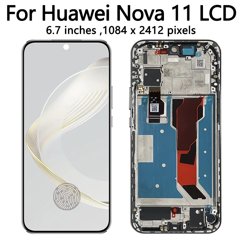 6.7'' 120Hz For Huawei nova 11 LCD FOA-AL00 FOA-LX9 Display Screen+Touch Panel Digitizer nova11 Display With Frame