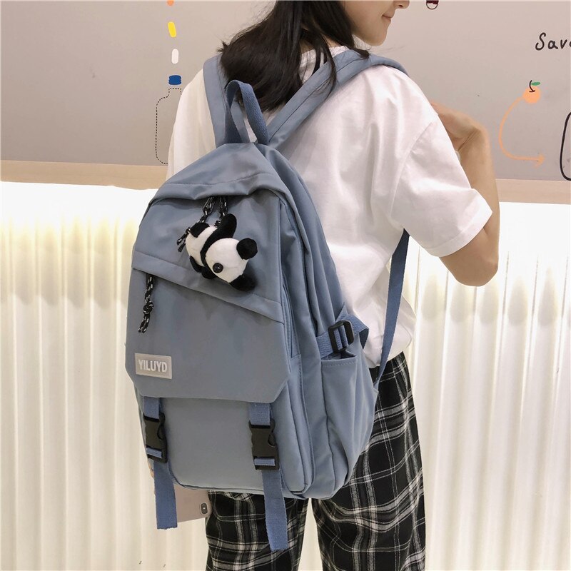 Donne Impermeabile Zaino In Nylon di Modo Del Ricamo Carino Collegio Sacchetto di Scuola Della Ragazza Kawaii Studente Mochila Feminina Della Signora Bagpack Uomini