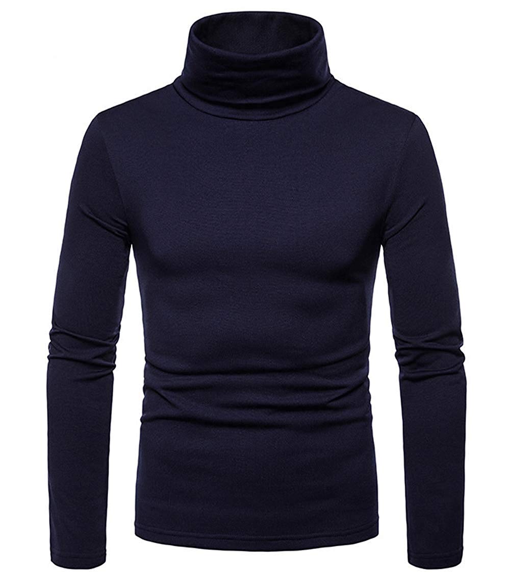Mens Thermal Turtle Neck Skivvy Turtleneck Sweaters Stretch Shirt Tops