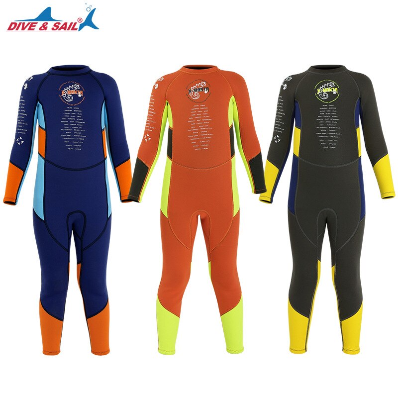 Traje de buceo de neopreno para niños de 2,5 MM, traje de buceo para niños, traje de baño de buceo a prueba de sol, bañador de surf a la deriva