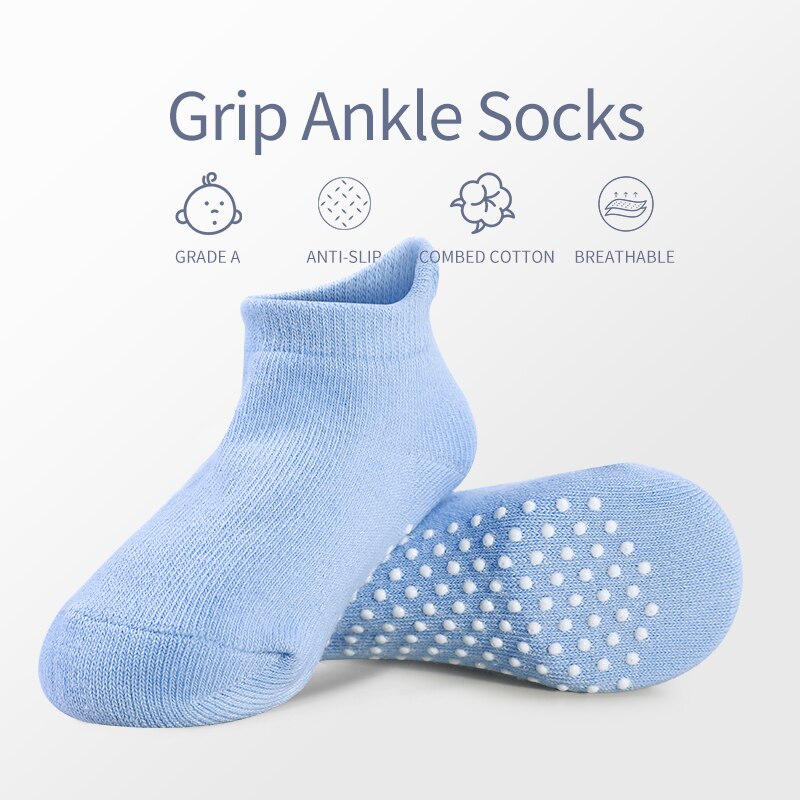 6 Paare/los Baby Ankle Socken mit Non Skid Sohlen 100% Organische Baumwolle Socken für Jungen &amp; Mädchen 6-36 monat Anti Skid Baby Socke