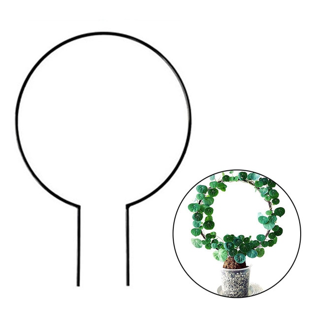 Metall trädgård stöd insats ring pion örtartad växt blomma stativ spaljé järn bonsai stativ trädgårdsredskap grönsaker växt: 25 x 14cm runda