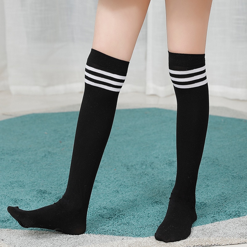 Weiß Schule Mädchen Socken Samt Kniehohe Lange Socken Karikatur Stern Herz Streifen Kind Schwarz Prinzessin Socken Kniekousen Meisje: 13