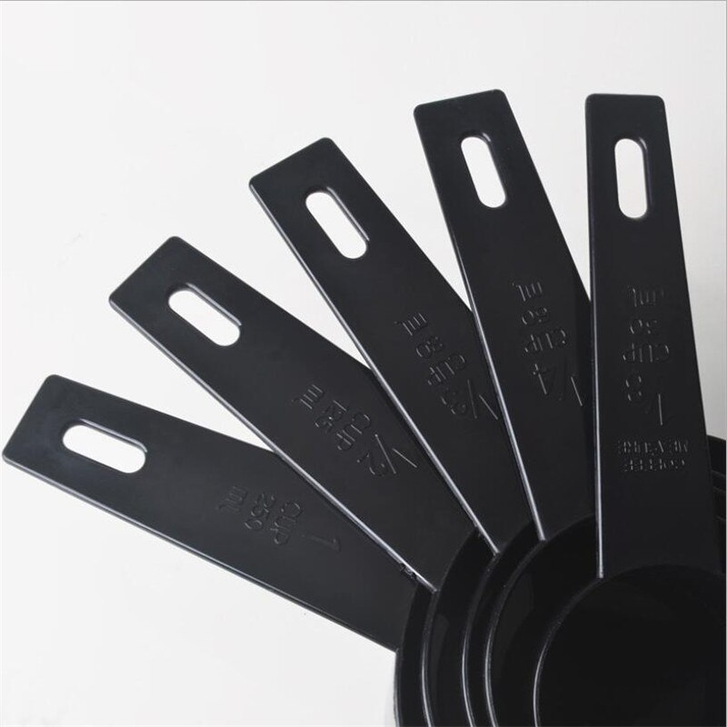 10pcs Black Plastic Measuring Cups Measuring Spoon Cooking Tools Mini Scales Spoons for Baking Coffee Tea Kitchen Gadgets