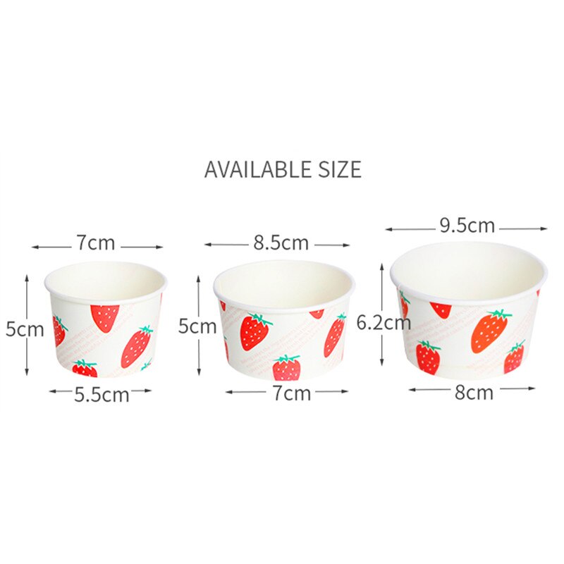 50pcs Net red ice cream paper cup disposable ice cream paper bowl yogurt cup birthday party favors cake dessert cups with lids