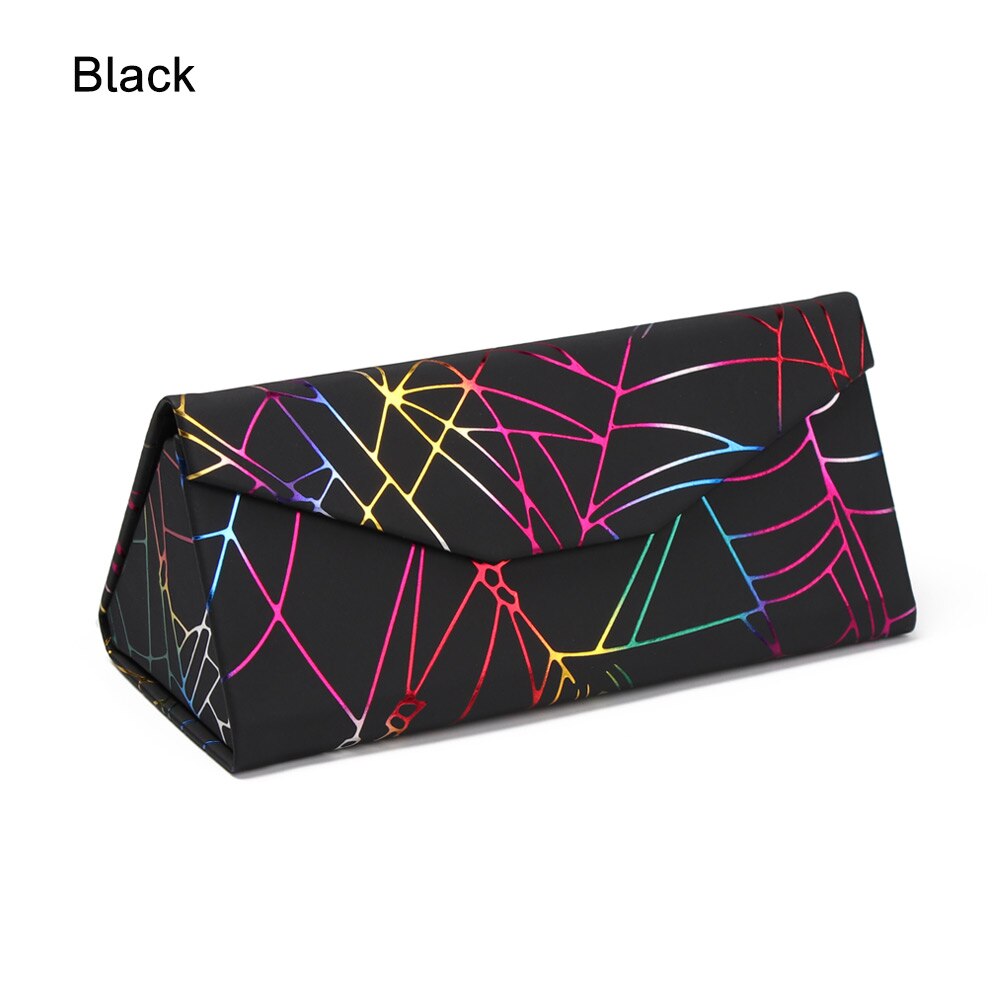 Neue Heiße Dreieck Gläser Kasten Süssigkeit Farbe Klapp Sonnenbrille fallen PU Wasserdichte Starke Magnet Brillen Schutz Organizer: Stil3 Schwarz