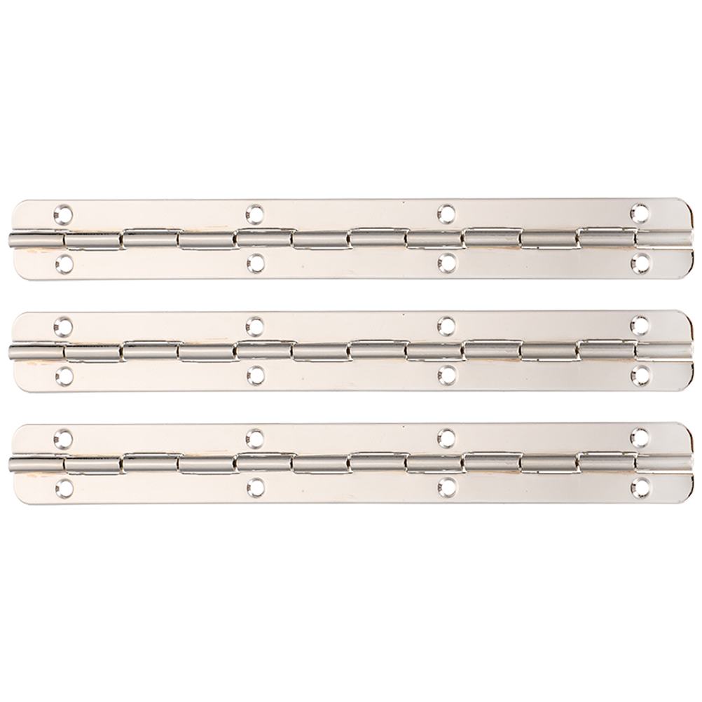 Heavy Duty Piano Dobradiça, aço inoxidável decorativo, gabinete contínuo, decorar, 3 pcs