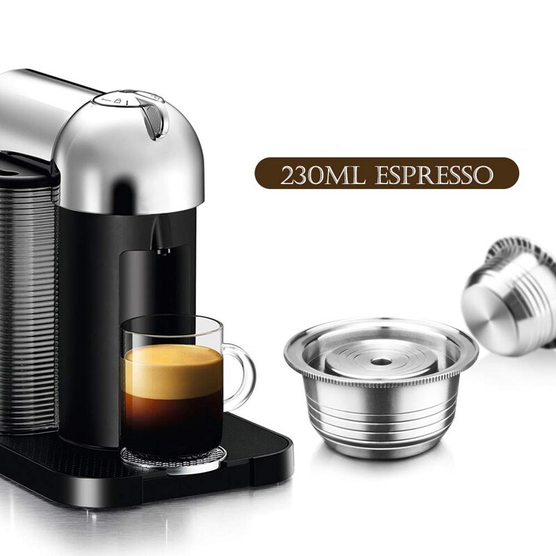 Reusable Coffee Capsules, Stainless Steel Refillable Vertuo Pods Compatible with for Nespresso Vertuoline GCA1 and Delonghi ENV1