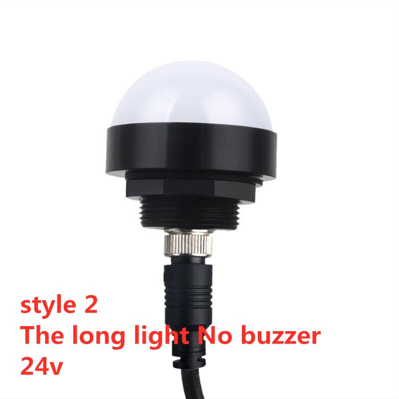 MINI luz LED de advertencia, 3W, 24V, impermeable, a prueba de polvo, máquinas industriales, Tricolor, hemisphererial, indicador de alarma de Metal, lámpara de fallo: style 2 NO buzzer