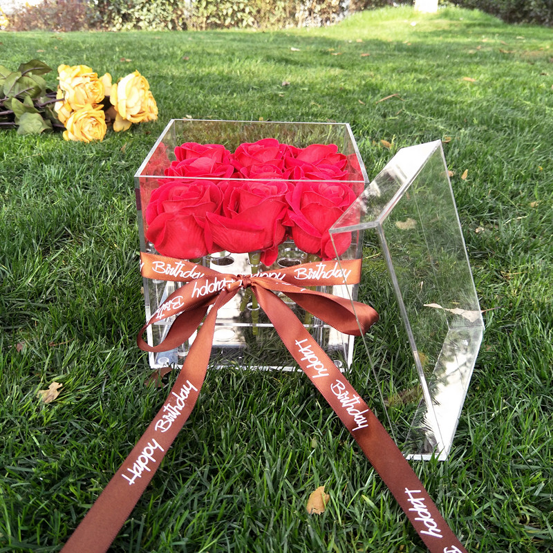 Mordoa Acryl Bloemen box Rose houden verse doos Water jets voor Bloemen Rose Sieraden Display Sieraden Rose opbergdoos bloemen