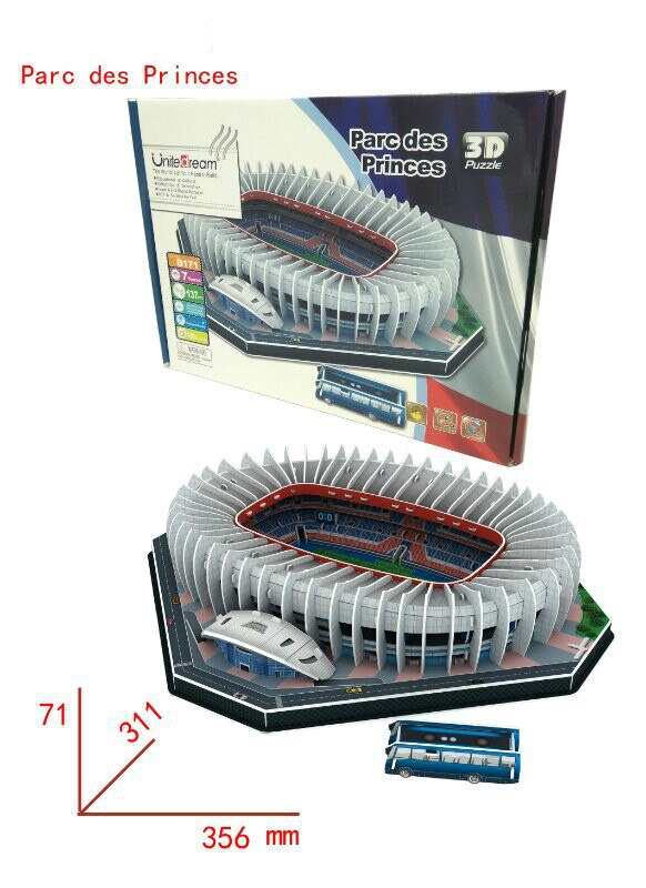 Puzzle classico fai da te Puzzle 3D stadio di calcio mondiale parco giochi di calcio europeo assemblato modello di edificio Puzzle giocattoli per bambini: 171