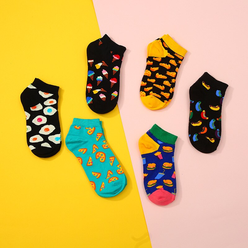 Novelty Food Pattern Socks - Funny Kawaii Cotton Casual Crew Socks for Kids