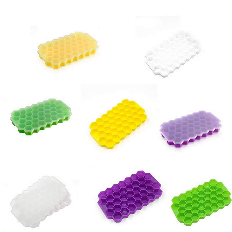 37 Cavity Ice Cube Tray Honeycomb Ice Cube Mold Food Grade Flexible Silicone Ice Molds for Whiskey Cocktail