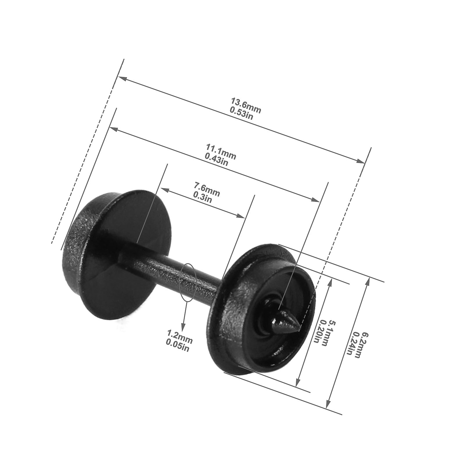 24pcs/48pcs N Scale 1:160 POM Plastic 33&#39;&#39; Wheels for Model Train 33In Wheel set HP28N