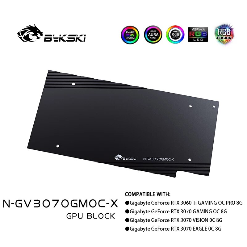 Bykski 3060 3070 3080 3090 GPU Wasser Kühlung Backplate, Vollständige Palette Von Grafikkarte Backplane, VGA Wasser Block Backplates: N-GV3070GMOC-X Platte