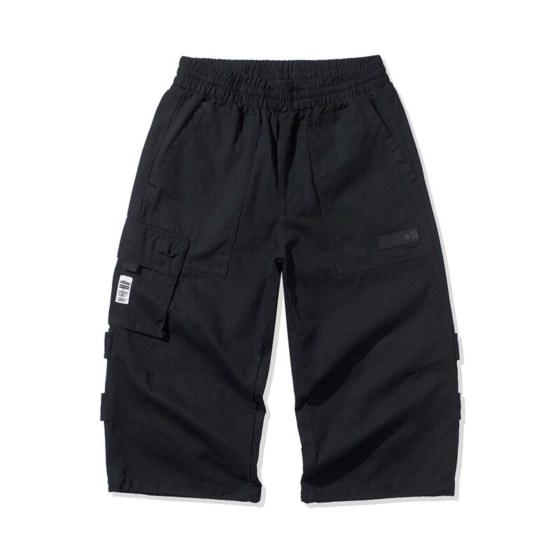 Li-Ning Men's Basketball Cropped Pants - Wide Leg Loose Fit - 100% Cotton - Breathable Lining - AKQQ019: S