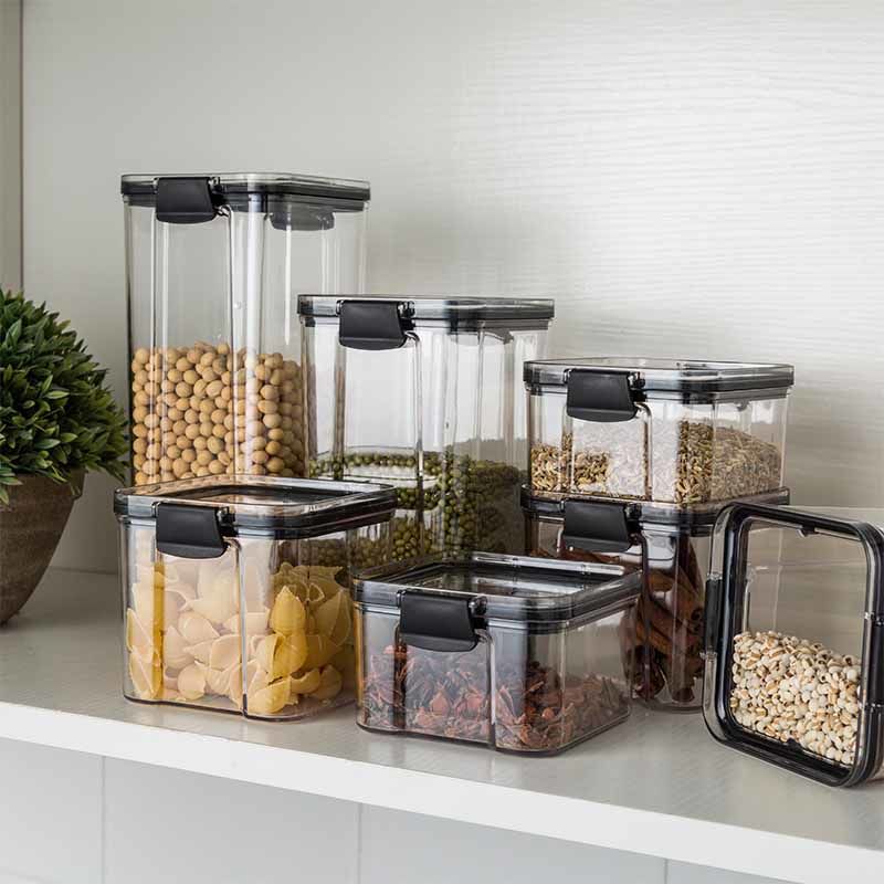 Kitchen Organizers for Pantry Storage Containers Kitchen Fridge Organizer Jars With Lid Plastic Storage Container Spices Boxes