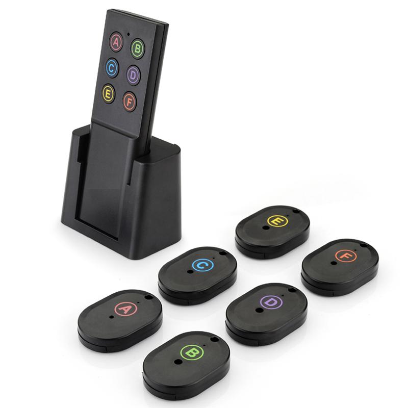 Geavanceerde Draadloze Sleutel Finder Pet Remote Key Locator Telefoon Portefeuilles Anti-verloren 6 Ontvangers En 1 Dock (Zwart)