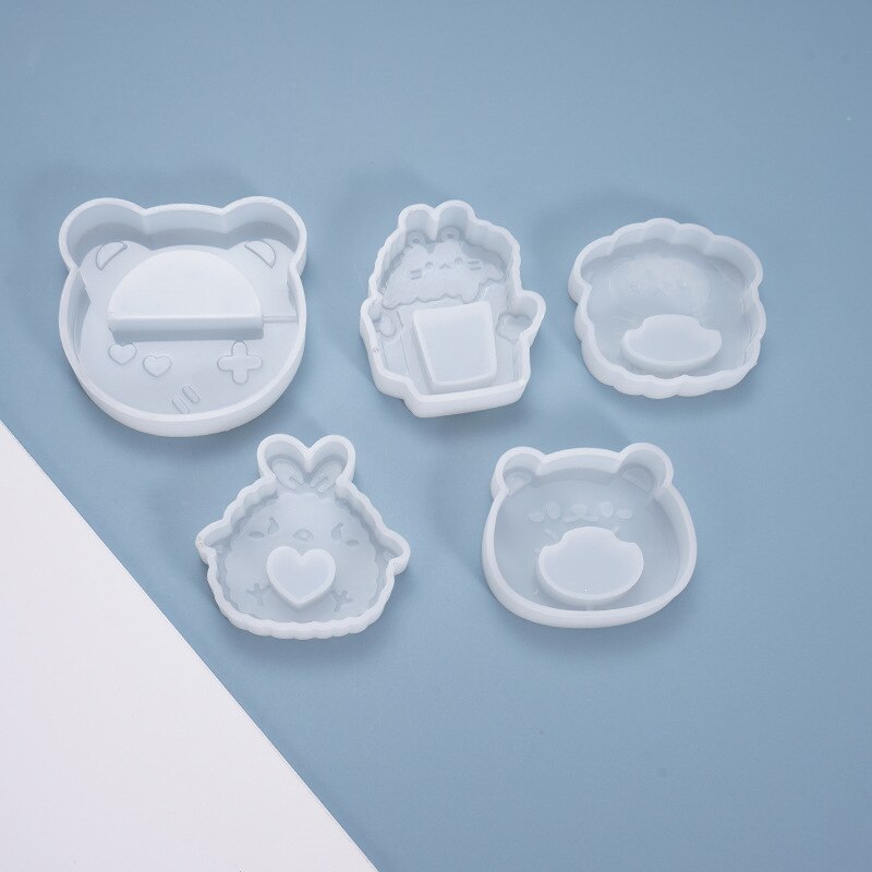 DIY Shaker Molds Chicken Bear Cute Bear Sheep Shaped Silicone Resin Mold Jewelry Molds Jewelry Accessories