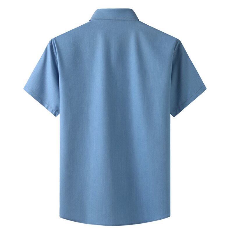 summer Plus large size XXL -10XL Men's stretch denim short sleeve shirt Business casual men's thin shirt